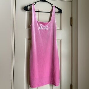 Forever 21 Barbie Womens Small Pink Velvet Velour Square Neck Fitted Mini Dress